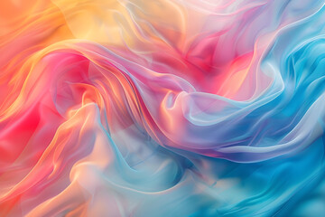 Obraz premium Abstract digital art background with colorful twisted shapes in motion, suitable for poster, flyer, banner, or as a design element.
