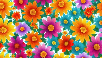 Fototapeta na wymiar seamless flower background colorful flower background