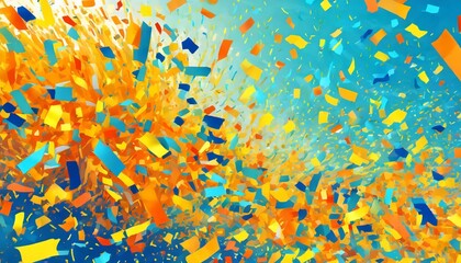 holiday fun random celebrate explode bright throwing yellow paper blue anniversary background fly colored ceremony outdoors confetti view decoration orange red celebratior confetti green festive
