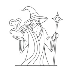 Wizard glass continuous line art drawing