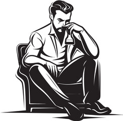 Bourbon Bliss Vector Logo Design Liquid Musings Iconic Alcohol Emblem