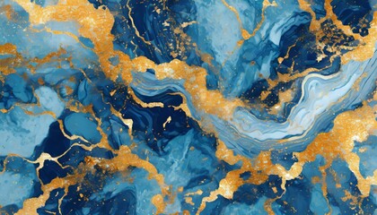 Fototapeta na wymiar luxury wallpaper blue marble and gold abstract background texture watercolor abstract background 3d painted artificial marbled surface generated