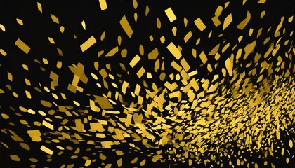 gold confetti in abstract black background style