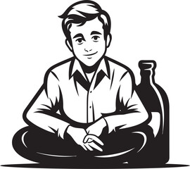 Liquor Lounge Leisure Symbolic Alcohol Bottle Design Drunken Dreams Vector Logo Concept