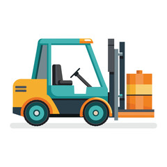 Obraz na płótnie Canvas Forklift vehicle flat vector illustration