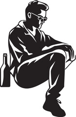 Absinthe Aspirations Emblematic Bottle Emblem Intoxicating Inspirations Iconic Sitting Man Emblem