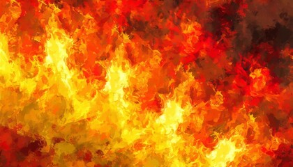 texture painted fire flames abstract background computer graphics in orange and red yellow tones - obrazy, fototapety, plakaty