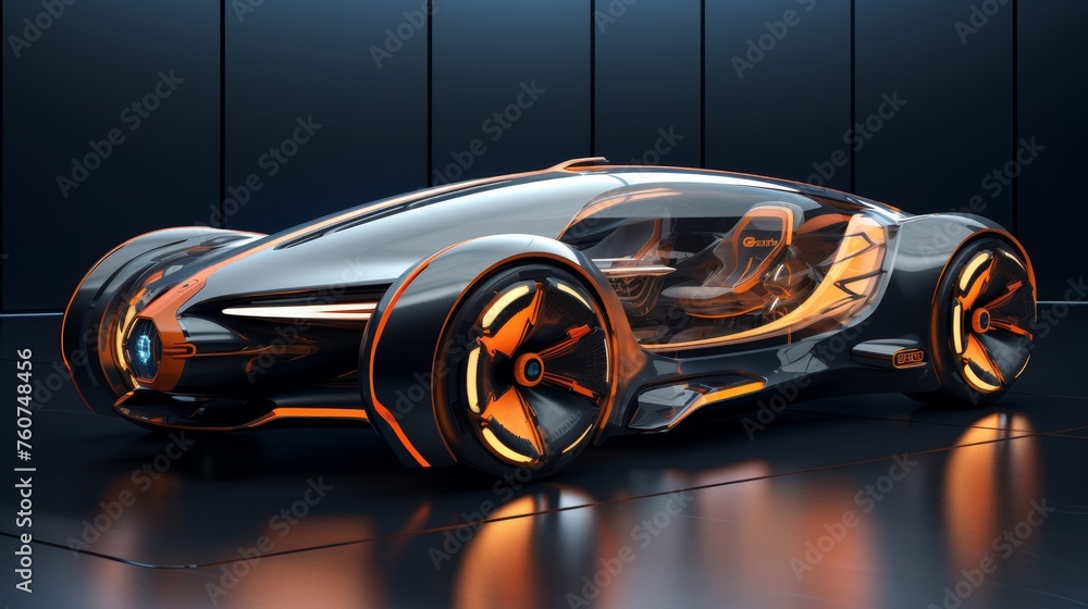 Poster concept of an automated car