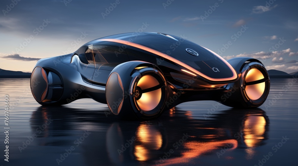 Poster concept of an automated car