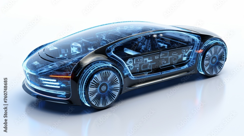 Poster concept of an automated car