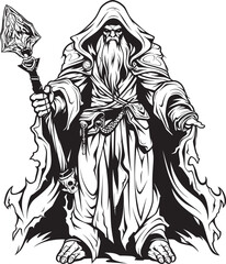 Adamantine Manifestation Emblematic Sorcerer Icon Avarice Abjurations Mercenary Vector Logo