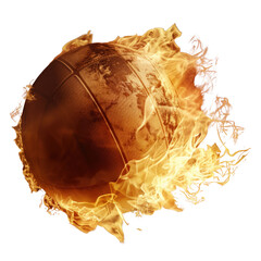  Volleyball on fire   isolated on white background PNG transparent background