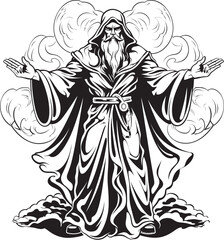 Adamantine Greed Iconic Sorcerer Logo Design Avaricious Sorcery Emblematic Mercenary Vector