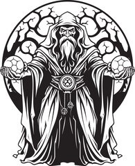 Adamantine Ambitions Emblem of Avarices Sorcerer Avarices Conjuror Iconic Mercenary Vector Design