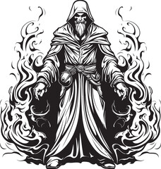 Sorcerous Greed Emblematic Mercenary Icon Adamantine Avarice Symbolic Vector Design
