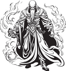 Adamantine Sorcerer Emblematic Mercenary Icon Avarice Arcanist Vector Logo of Sorcery
