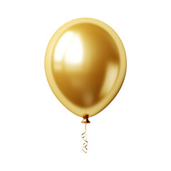 gold balloon isolated on white/ transparent background