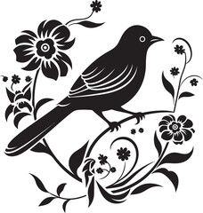 Petal Perfume Aesthetic Pigeon Emblem Design Serene Glide Vector Logo of Floral Pigeon