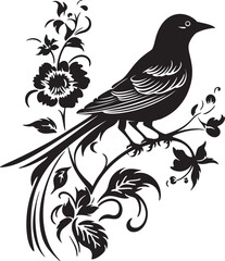 Petal Path Aesthetic Pigeon Emblem Design Serenity Soars Vector Logo of Floral Pigeon