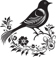 Serenity Soars Vector Logo of Floral Pigeon Gardenia Grace Aesthetic Pigeon Symbol Design