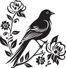 Winged Radiance Aesthetic Pigeon Logo Petal Paradise Vector Icon of Floral Pigeon