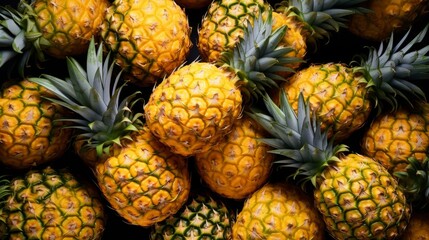 Fresh assorted Pineapple background 