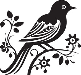 Gardenia Grace Aesthetic Pigeon Emblem Design Blossom Brilliance Vector Logo of Floral Pigeon