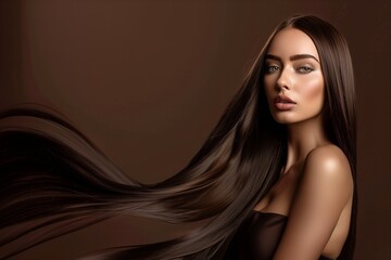 Flowing Hair Beauty Portrait - 760750882