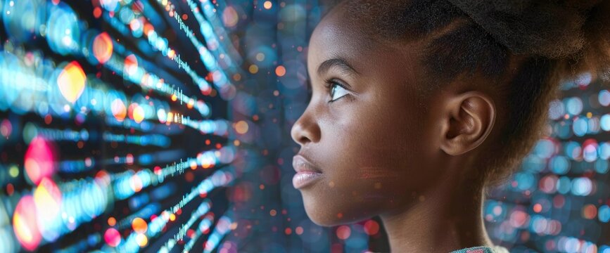 A child coding and programming with AI-driven educational tools, their fingers flying across the keyboard as they bring their digital creations to life, Wallpaper Pictures, Background Hd