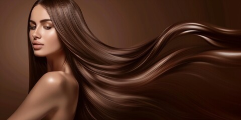 Luxurious Long Brunette Hair - 760751015
