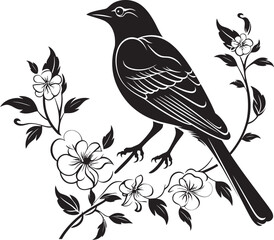 Graceful Avian Bloom Vector Icon of Floral Pigeon Serene Wings Aesthetic Pigeon Emblem Design