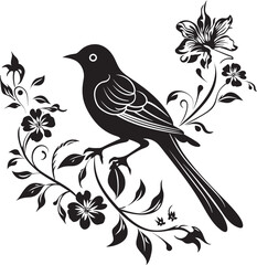Petal Plumage Vector Logo of Floral Pigeon Ethereal Feathers Aesthetic Floral Pigeon Symbol