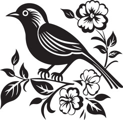 Natures Elegance Vector Icon of Floral Pigeon Winged Whisper Aesthetic Floral Pigeon Emblem