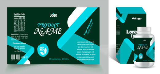 Supplements and Cosmetic box design, Package design, - obrazy, fototapety, plakaty