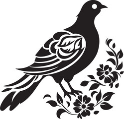 Serenity in Flight Aesthetic Pigeon Symbol Gardenia Glow Vector Emblem of Aesthetic Pigeon