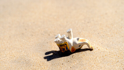 elephant model on the beach. vacation and relaxation concept