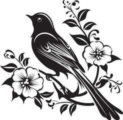 Blooming Beauty Aesthetic Emblem of Pigeon Natures Wings Vector Logo of Floral Pigeon