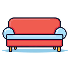 bead sofa and light vector illustration