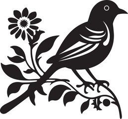 Serene Soaring Vector Floral Pigeon Emblem Blooming Beauty Aesthetic Emblem of Pigeon
