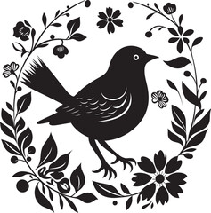 Blooming Beauty Aesthetic Emblem of Pigeon Natures Wings Vector Logo of Floral Pigeon