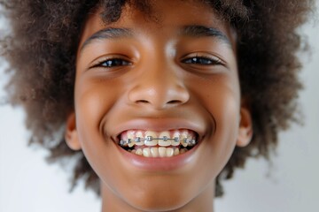 Happy Youngster with Braces Smiling Broadly - 760751892