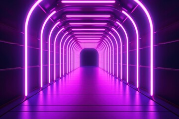 Rose neon tunnel entrance path design seamless tunnel lighting neon linear strip background