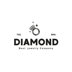 vector illustration of diamond jewelry logo icon for the trade industry and art collectors