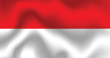 Flat Illustration of the Indonesia national flag. Indonesia flag design. Indonesia wave flag.
