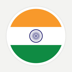 India national flag vector icon design. India circle flag. Round of India flag.
