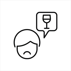 Alcoholism icon editable stock vector stock