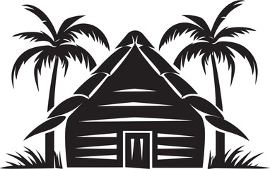 Rustic Retreat Emblematic African Hut Logo Design Tribal Haven African Hut Logo Design