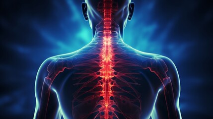 Men's spinal pain in the waist - obrazy, fototapety, plakaty