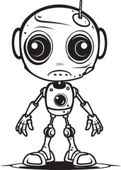 Techno Voyager Vector Logo of Alien Robot Celestial Explorer Emblematic Robot Sentinel
