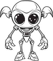 Celestial Explorer Emblematic Robot Sentinel Astral Wanderer Vector Icon of Space Android